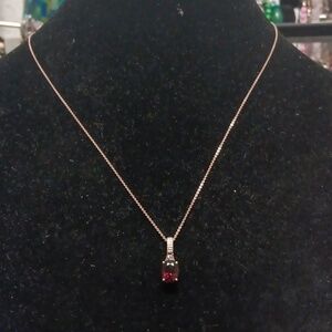Premium Orisssa Rhodolite Garnet, Natural Champagne and White Diamond Pendant